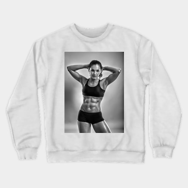 Fitness woman posing in studio Crewneck Sweatshirt by naturalis